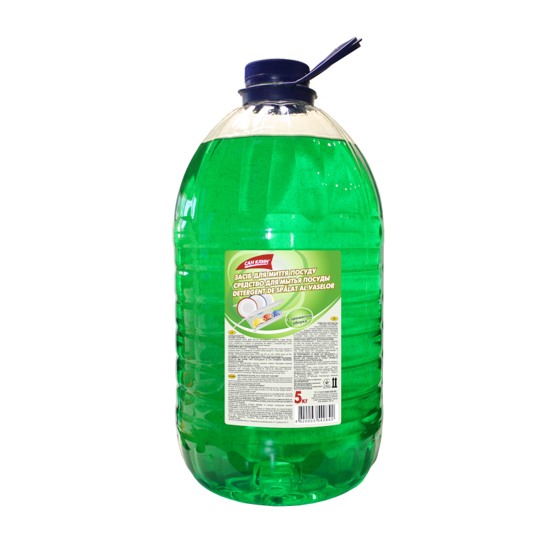 Засіб для ручного миття посуду SAN CLEAN (яблуко), 5л